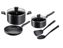 TEFAL [B459S784] COOK SET  7 PCS N/S BLACK