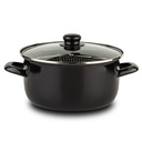 Casserole with stainless steel basket for french fries and enamel coating 24cm