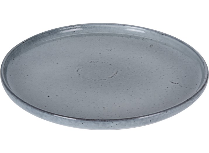 PLATE STONEWARE, DIA 220XH20MM, GREY COLOR, REACTIVE GLAZE WITH SPICKLE EFFECT