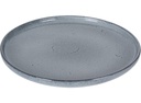 PLATE STONEWARE, DIA 220XH20MM, GREY COLOR, REACTIVE GLAZE WITH SPICKLE EFFECT