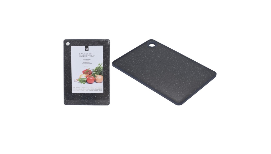 CUTTING BOARD PP WITH TPE RIM, 330X230X7MM 410 GRAM. BLACK MARBLE COLOR