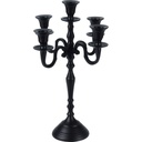 CANDLE HOLDER 355MM, BLACK, ALUMINUM, 5 LIT CANDLE HOLDER, TOTAL WEIGHT XXX GRAM, EACH WITH HANGTAG/ 230X230X355MM, HANGTAG