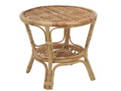 TABLE ROUND JAWIT DECOR, RATTAN FRAME SEMI POLISHED, HONEY FINISH, DIA 60XH50CM. EACH WITH HANGTAG AND PAPERWRAP/ 600X600X500MM, HANGTAG