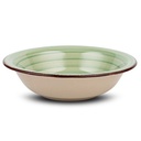 Stoneware plate for soup "Lines Oil Green" 21cm