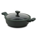 Die cast aluminum low casserole "Imperial" with lid and nonstick stone coating 26cm