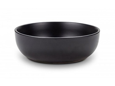 Stoneware soup plate "Soho" black 19cm