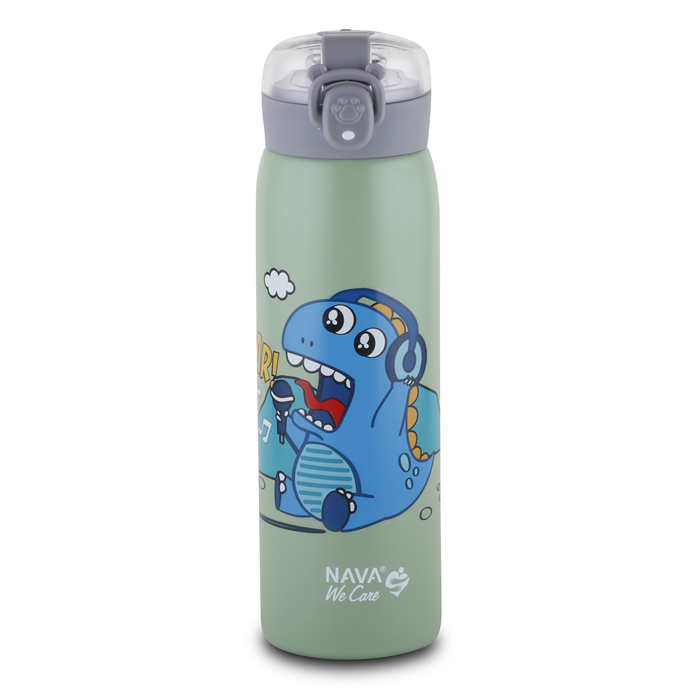Stainless steel insulated water bottle "We Care", green 500ml