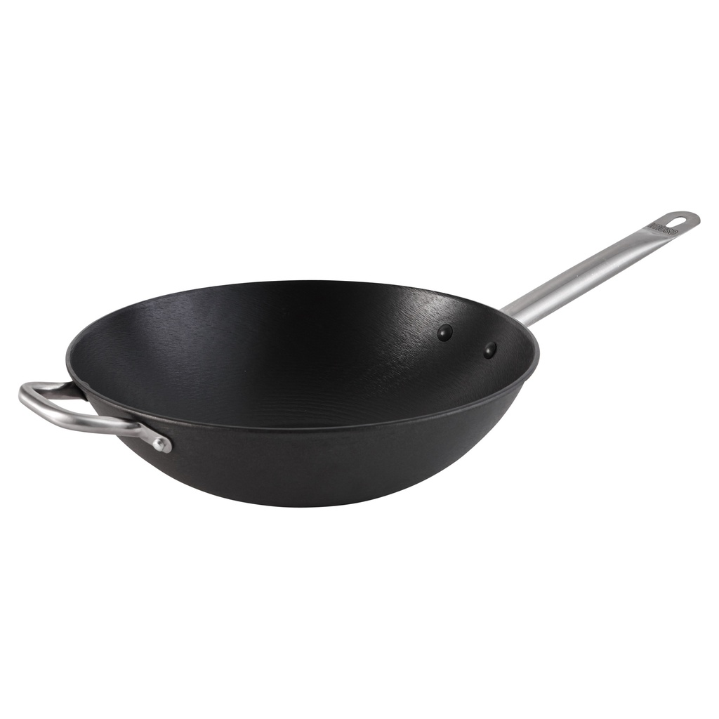 Cast iron nonstick wok "Atlas" with stainless steel handle 28cm