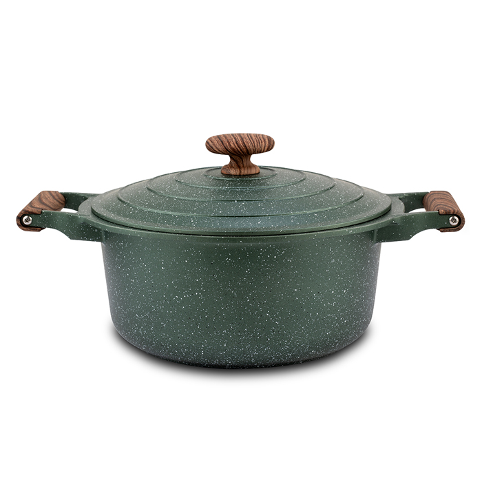Die cast aluminum casserole "Ωmega" with lid and nonstick stone coating 28cm
