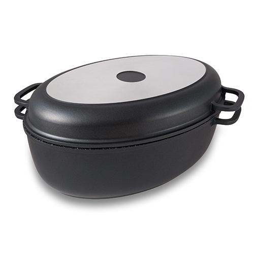 Die-cast aluminium multifunctional roaster "Funtzio" with nonstick stone coating 39.5cm