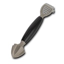 Multifunctional plastic handheld squeezer "Misty" with stainless steel scraper and grater 3in1 21cm