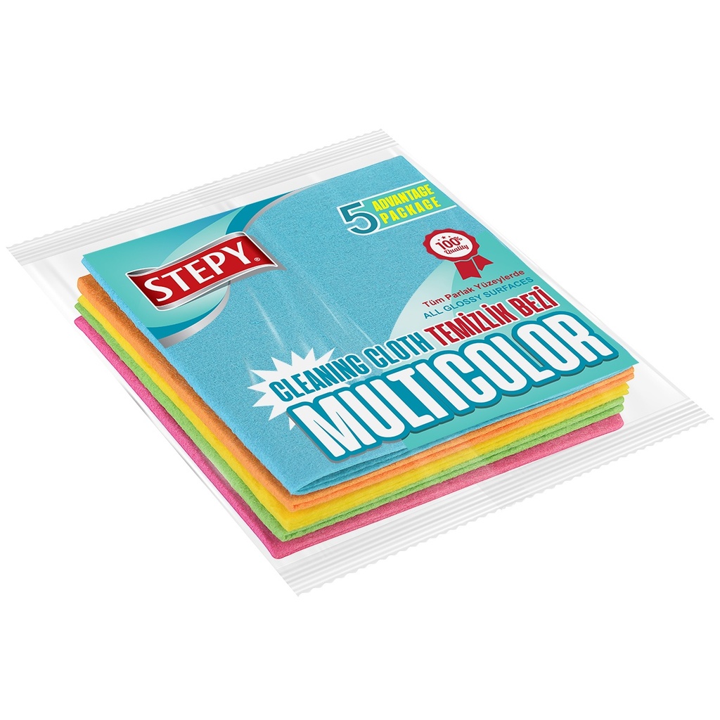 STEPY  MULTI COLOR 5 PCS CLEANING CLOTH 34*35 cm