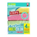 STEPY MICROFIBER 4 PCS CLEANING GLOTH BLACK 25*35cm