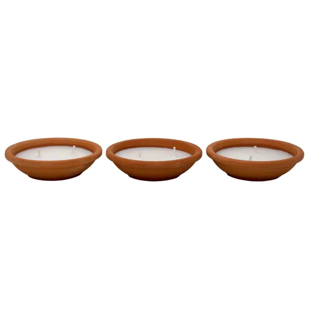 CITRONELLA TERRACOTTA DISHES 12 CM SET1X3