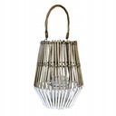 LANTERN FULL WILLOW WITH HANDLE, SIZE 31X31X40CM, NATURAL COLOR WITH WHITE PAINTED BOTTOM HALF