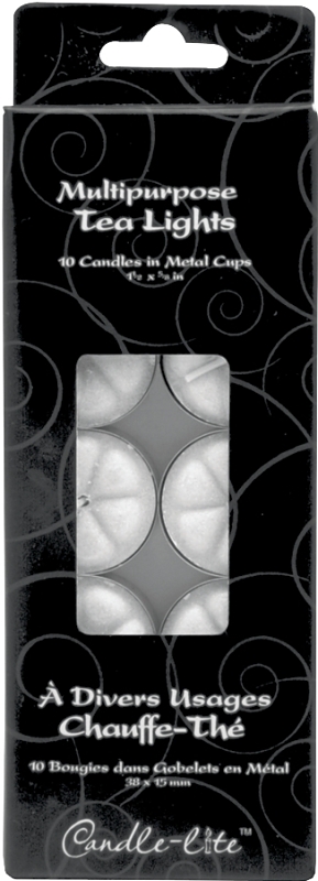 CANDLE-LITE 1049595 Tea Light Candle, White Candle
