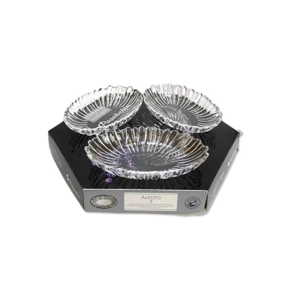 Pasabahce Aurora 3 piece oval plates 99mmx155mm