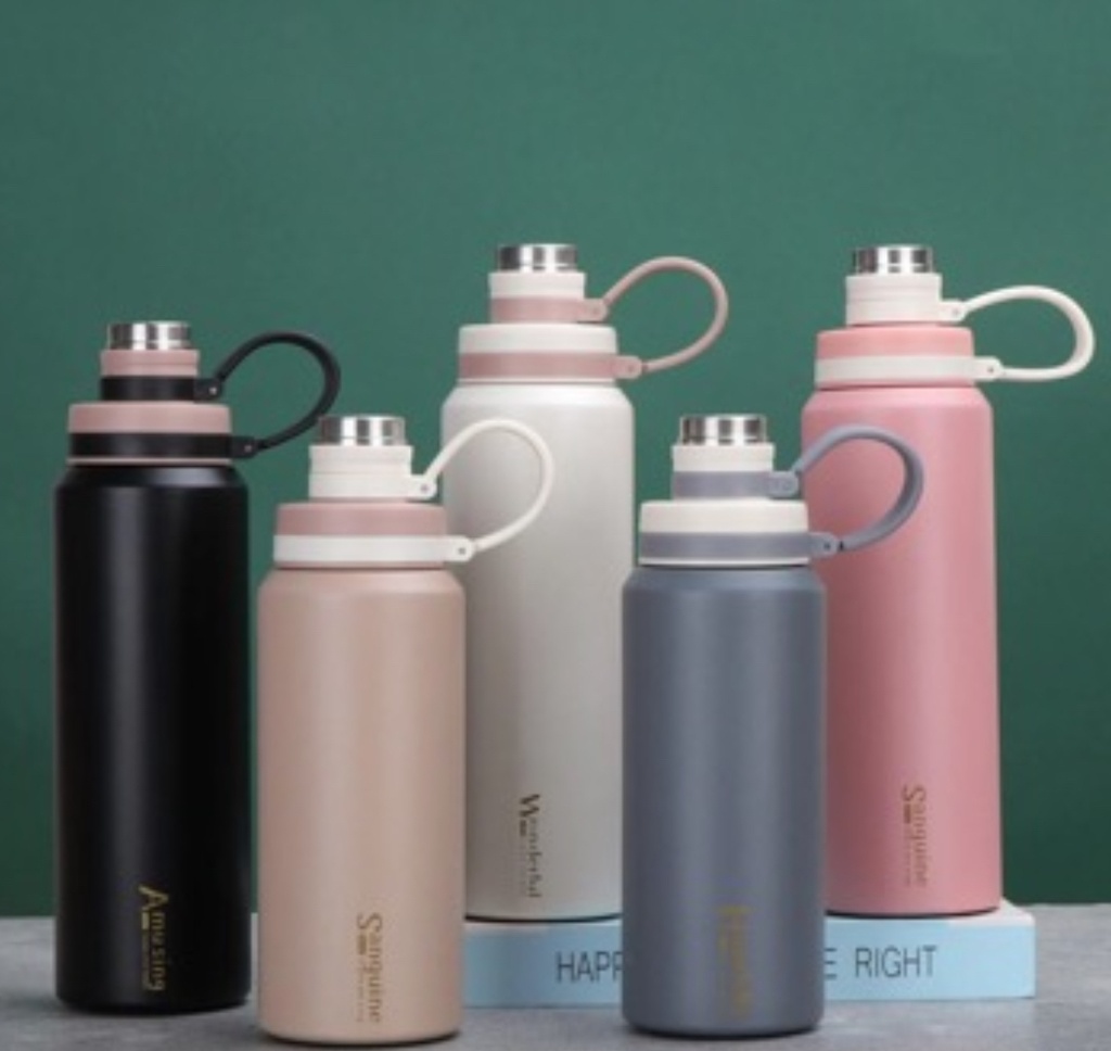Coffee and Water Bottle Stainelss Steel Assorted colors 600MLSSB-004-Gray