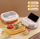 Lunch Box Stainless Steel with Cutlery set  Sunglass shape LBS-004-Cream
