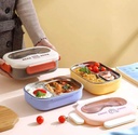 Lunch Box Stainless Steel with Cutlery set Sunglass shape LBS-004-Yellow
