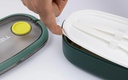 Lunch Box Stainless Steel with Cutlery set LBS-005-Green