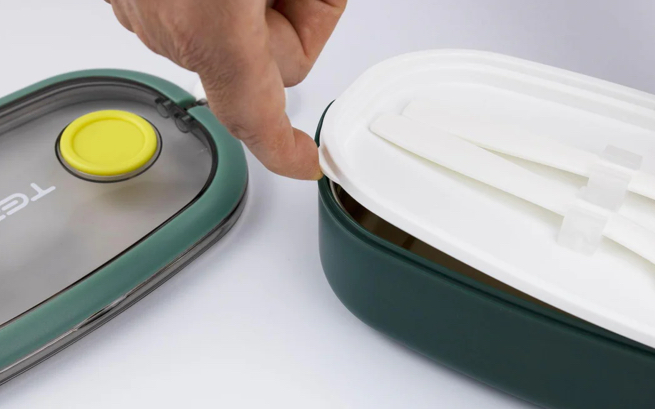 Lunch Box Stainless Steel with Cutlery set LBS-005-Pink