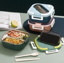 Lunch Box Stainless Steel with Cutlery set LBS-012-Green