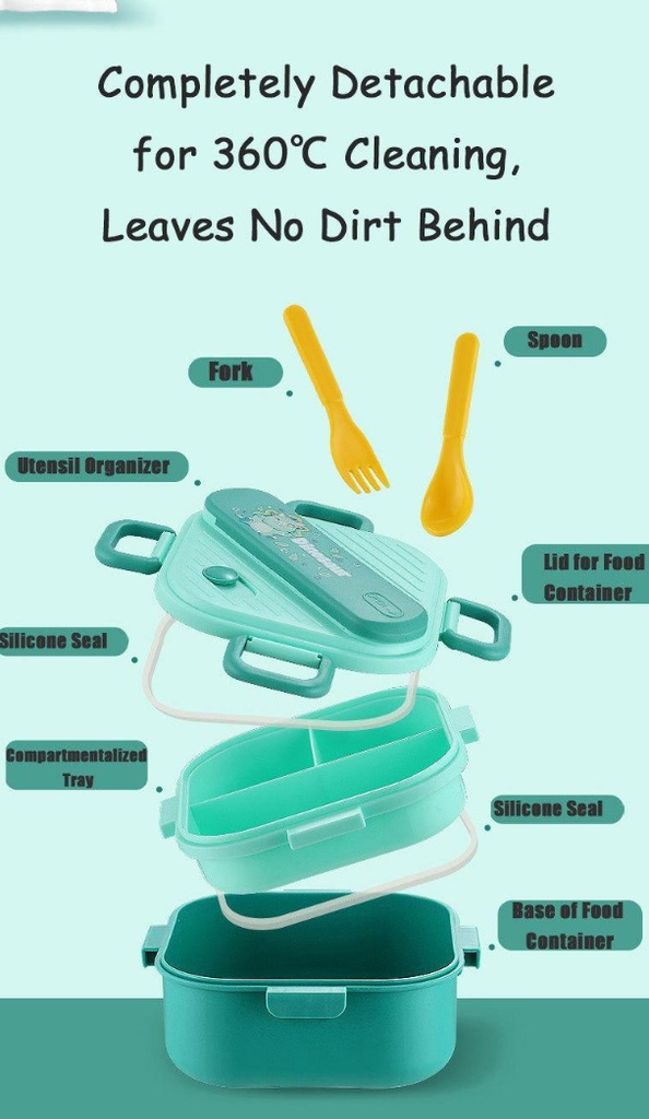 Lunch Box Plastic with Spoon LBP-007-Dinosaur