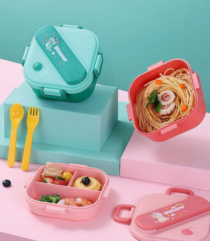 Lunch Box Plastic with Spoon LBP-007-Unicorn