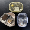 Lunch Box Stainless Steel divided with Spoon1123-39