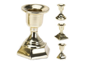 CANDLE HOLDER, CASTED ALUMINIUM, SIZE: 6X6X8CM, COLOUR: GOLD, IN 3 ASSORTED DESIGNS