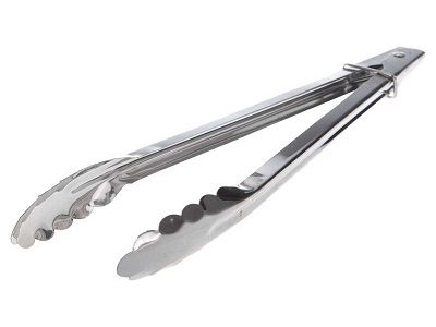 TONGS, STAINLESS STEEL 201, SIZE 30CM, WEIGHT 85 GRAM, WITH CLOSING RING