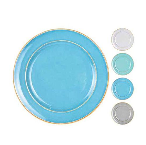 PLATE MELAMINE, DIA 22CM, WEIGHT 180 GRAM, 4 ASSORTED COLORS LA SOL, ASS