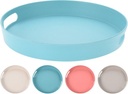 SERVING TRAY BAMBOO FIBER/MELAMINE MIX, DIA 30XH4CM, WEIGHT 420 GRAM, 4 ASSORTED CAPRI UNICOLORS, MATT FINISH WITH BARCODE LABEL,