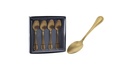 TEASPOON SET OF 4PCS STAINLESS STEEL 430, ANTIQUE FINISH STONE POLISHED GOLD, THICKNESS 1.8MM