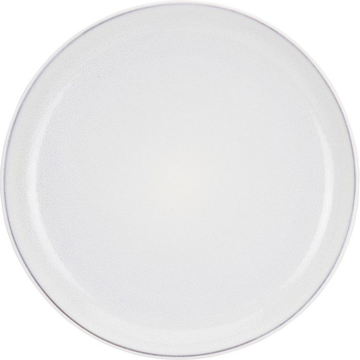 PLATE STONEWARE DIA 262MM REACTIVE GLAZE WHITE ON BROWN COLOR CLAY