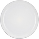 PLATE STONEWARE DIA 262MM REACTIVE GLAZE WHITE ON BROWN COLOR CLAY