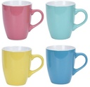 MUG STONEWARE, 340ML/11,50 OZ, TWO TONE, 4 COLORS IN A SET