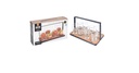 SERVING SET OF 9PCS, 1 PIECE BAMBOO TRAY WITH BLACK METAL GRIP, SIZE 140X240X140MM