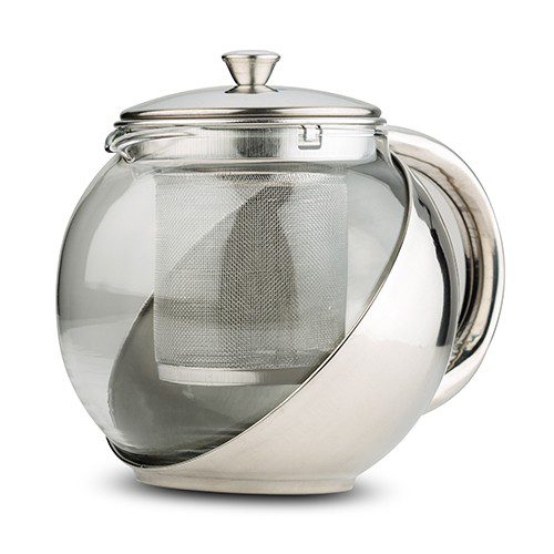 Glass teapot "Acer" with stainless steel body and infusor 500ml