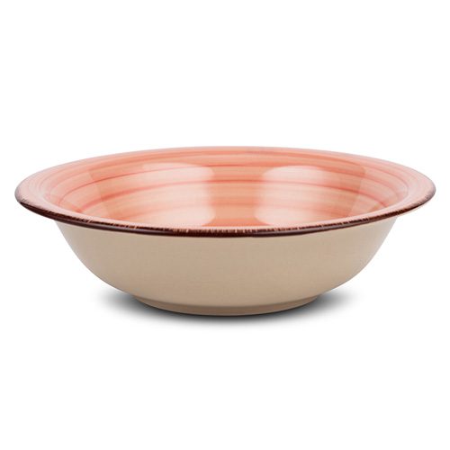 Stoneware plate for soup "Lines Terra Cotta" 21cm