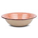 Stoneware plate for soup "Lines Terra Cotta" 21cm