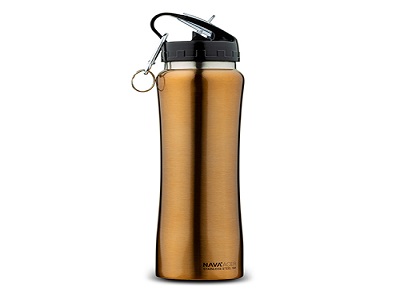 Stainless steel vacuum travel bottle copper with keychain "Acer" 500ml