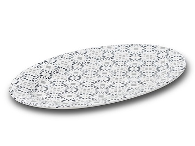 Porcelain oval platter "Maiolica grey" 35cm