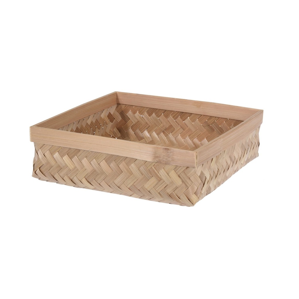 BASKET SET BAMBOO 3PCS SQUARE