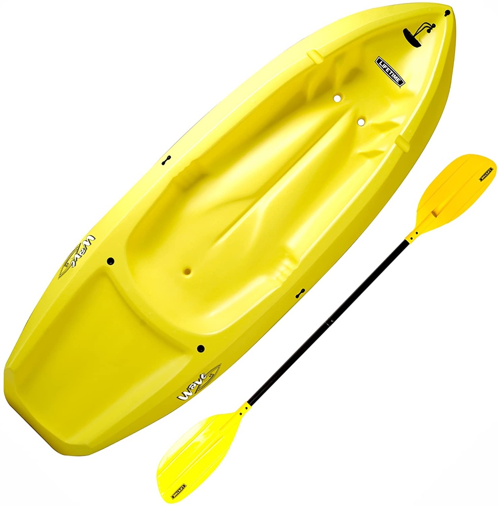 LIFETIME 6FT YOUTH KAYAKS WAVE 183cm - YELLOW, WITH PADDLE