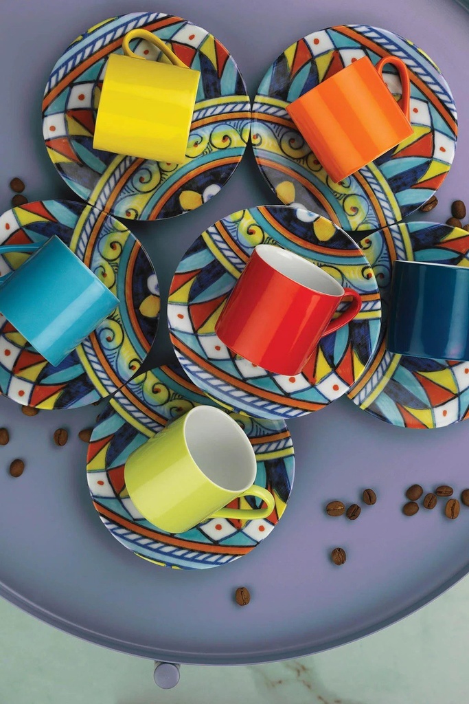 Kutahya Porselen 'Ruya' Coffee cup & saucer, set of 6