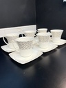 Kutahya Porselen 'Bone Mare'  Tea Cup & Saucer, set of 12pcs