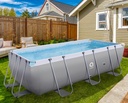 Rectangular Steel Frame Pool ,Filter Pump 530gal , ladder 17726EU