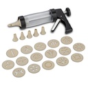 Cookie maker and icing gun "Misty" with stainless steel plunger, 23pcs set, 22cm